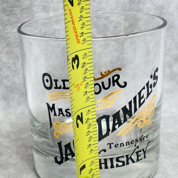 Jack Daniels Old Sour Mash Tennessee Whiskey Glass With Gold & Black Print - Picture 9 of 10